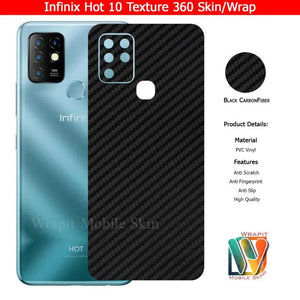 Carbon Fibre texture Phone cover For infinix hot 8 infinix hot 10 infinix hot 10 play infinix hot 30 infinix hot 30 play infinix smart 5 infinix View 4 - OnlineExpo.pk