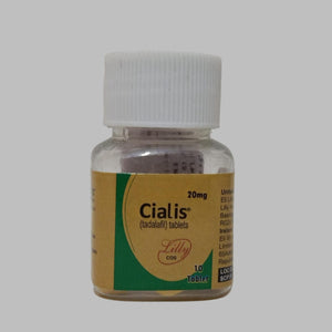Cialis 10 Tablets 20mg Bottle in USA Original Product Front View - OnlineExpo.pk