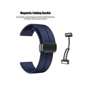 22mm Sports Silicone Magnetic Lock Watch Strap – Zero Luna / Revolt / Redmi Watch 5 / Huawei GT4/GT5 / Samsung 46mm View 6 - OnlineExpo.pk