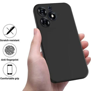 Rock back cover Tecno Spark 10 Pro case rock slim soft silicone matte phone cover_ black Original Product Front View - OnlineExpo.pk