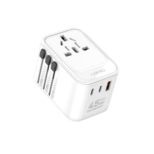 LDNIO Z8 3USB Ports 45W GaN Travel Adapter Original Product Front View - OnlineExpo.pk