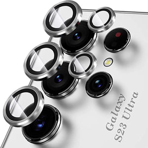 Silver Camera Protector Samsung Galaxy S23 Ultra 3D Back Camera Lens Protector Original Product Front View - OnlineExpo.pk