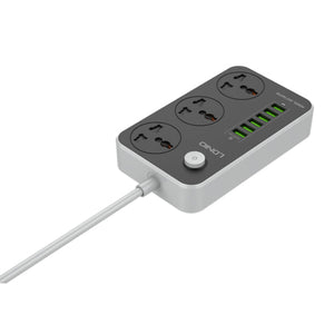 LDNIO SC3604 3 Port + 6 USB Universal Power Socket - Black View 3 - OnlineExpo.pk