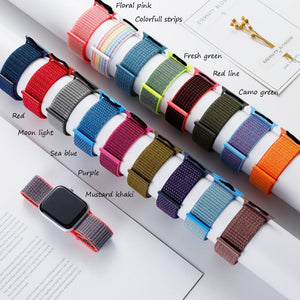 42mm-44mm-45mm Apple Watch Nylon Strap Sports Loop - Plum View 5 - OnlineExpo.pk