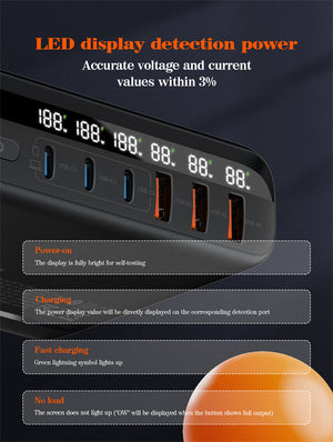 LDNIO A6140C 140W GaN 6-Port Desktop Fast Charger with LED Display View 8 - OnlineExpo.pk