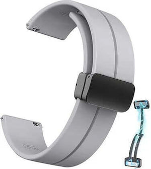 22mm Magnetic D-Buckle Silicone Watch Strap – Sveston / Zero / Haylou Solar / Samsung / Amazfit & More View 5 - OnlineExpo.pk