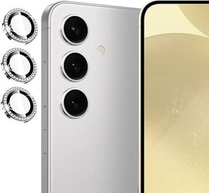 Camera protector Diamond Camera Lens Protector for Samsung A16 Silver Black Original Product Front View - OnlineExpo.pk
