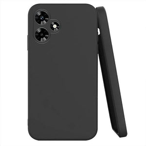 Rock Silicon Back cover for Infinix Smart 8 infinix hot 30 infinix hot 30i infinix hot 30 play Infinix note 30 pro back cover rock slim soft silicone matte phone cover_ black Original Product Front View - OnlineExpo.pk
