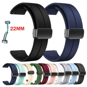 22mm Sports Silicone Magnetic Lock Watch Strap – Zero Luna / Revolt / Redmi Watch 5 / Huawei GT4/GT5 / Samsung 46mm Original Product Front View - OnlineExpo.pk