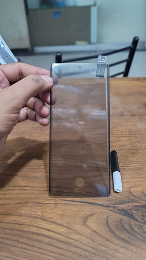 Fingerprint working UV Glue Privacy Glass Screen Protector for Tecno Camon 40 Pro UV Glue PEEP ANTI-SPY 3D EDGE View 4 - OnlineExpo.pk