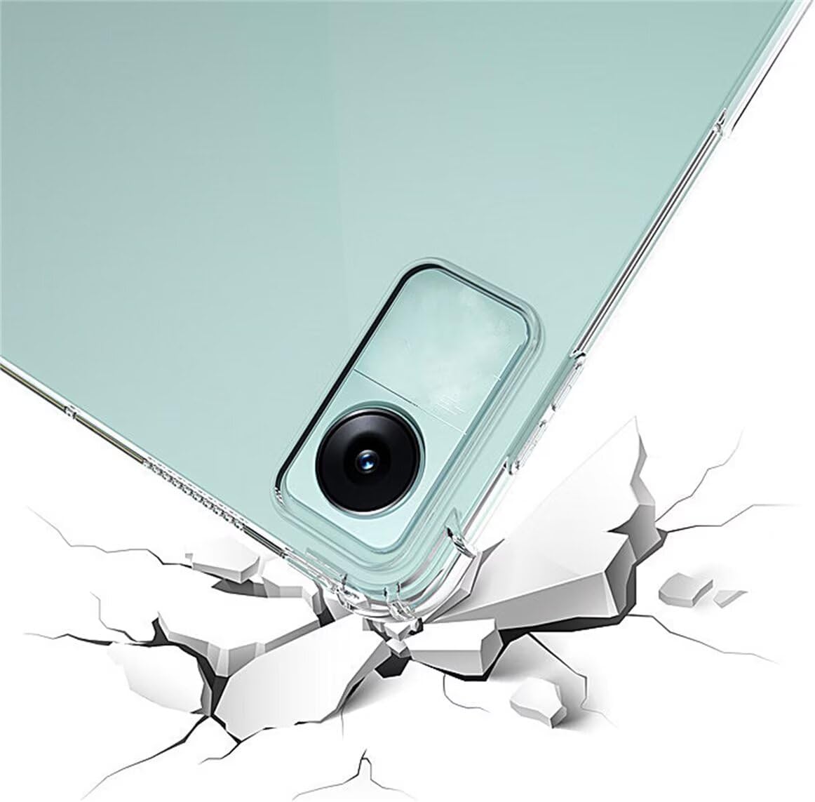 Xiaomi Redmi Pad SE 8.7 Inch Shockproof TPU Jelly Case – Slim Silicone Back Cover, Transparent Clear, Anti-Slip