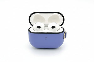 Airpods 3 Leather Case With Belt Clip - Purple Original Product Front View - OnlineExpo.pk