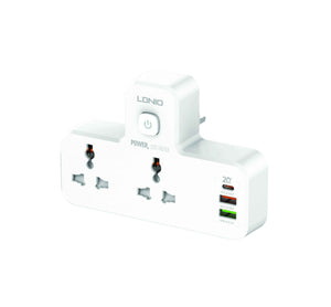 LDNIO SC2311 2 AC Outlets Portable Extension Power Socket View 3 - OnlineExpo.pk