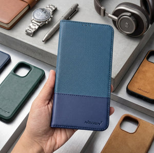 Nillkin Leather Book Case with Card Slot – iPhone & Samsung | Flip Cover with Magnetic Closure View 4 - OnlineExpo.pk