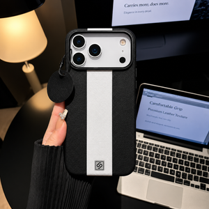Premium Stripe Leather iPhone Case | Soft Touch Protective Cover View 2 - OnlineExpo.pk