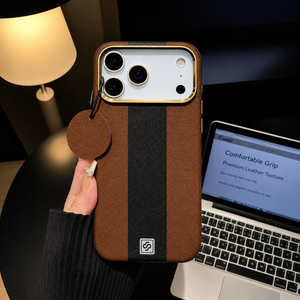 Premium Stripe Leather iPhone Case | Soft Touch Protective Cover View 7 - OnlineExpo.pk