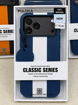 Premium Stripe Leather iPhone Case | Soft Touch Protective Cover View 4 - OnlineExpo.pk