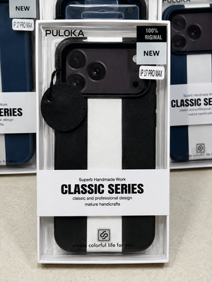 Premium Stripe Leather iPhone Case | Soft Touch Protective Cover View 3 - OnlineExpo.pk