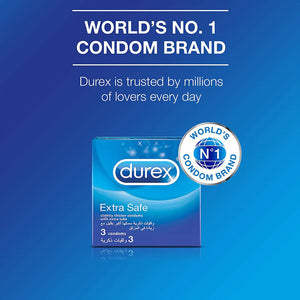 Durex Extra Safe Condoms Original Product Front View - OnlineExpo.pk