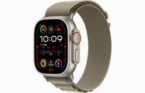 42mm-44mm-45mm-49mm Alpine Loop Smartwatch Strap For Apple Watch Ultra/Ultra 2- Olive Original Product Front View - OnlineExpo.pk