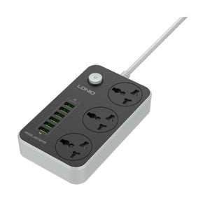 LDNIO SC3604 3 Port + 6 USB Universal Power Socket - Black View 2 - OnlineExpo.pk