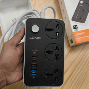 LDNIO SC3604C Power Extension 3 Sockets + 3 USB-A & 3 USB-C 2500W 2m Cord View 2 - OnlineExpo.pk