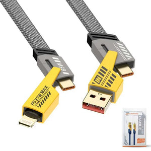 4 In 1 Multi USB PD Charging Cable (Type-C To C, C To Lightning, USB To C, USB To Lightning) View 4 - OnlineExpo.pk