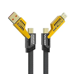 4 In 1 Multi USB PD Charging Cable (Type-C To C, C To Lightning, USB To C, USB To Lightning) Original Product Front View - OnlineExpo.pk
