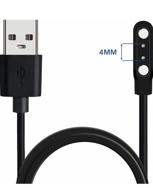 Smart Watch Universal Charger Magnetic 4mm, Smartwatch 2 Pin Magnetic Suction Replacement Charger Cable for da fit Smart Watch, Charging Distance of Watch is Compatible 3.8mm-4.2mm Original Product Front View - OnlineExpo.pk