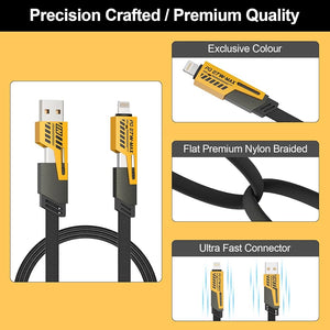 4 In 1 Multi USB PD Charging Cable (Type-C To C, C To Lightning, USB To C, USB To Lightning) View 2 - OnlineExpo.pk
