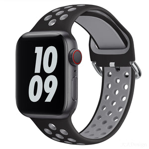 42mm 44mm 45mm 49mm Nike Sports Straps Apple Smart Watch - Black/Grey Original Product Front View - OnlineExpo.pk