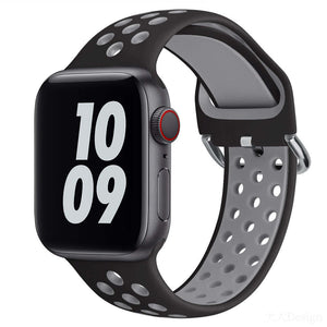 42mm 44mm 45mm 49mm Nike Sports Straps Apple Smart Watch - Black/Grey Original Product Front View - OnlineExpo.pk