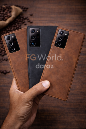 Classic Leather Wallet Flip Cover – Samsung S21-S25 Ultra / S33 Ultra / Note 20 Ultra / A06 / A26 / A36 / A56 View 4 - OnlineExpo.pk