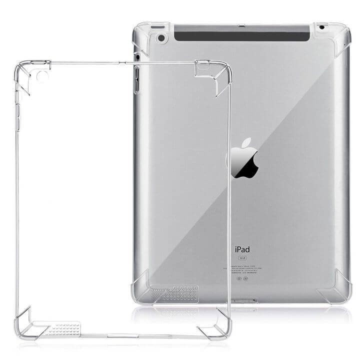 Bumper Soft silicone back cover for iPad 2nd iPad 3rd iPad 4th Generation 9.7 inch Clear Case TPU, Shockproof Protective