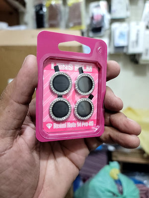 Camera protector Diamond Camera Lens Protector for Redmi Note 14 Pro Silver Black View 4 - OnlineExpo.pk