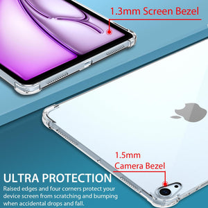 Soft TPU Bumper Clear Back Cover for iPad Air 13 inch 2024 M2 Shockproof Drop Protection Slim Lightweight TPU Transparent Back Cover Shell View 4 - OnlineExpo.pk