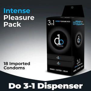 Do 3 in 1 Condom 18 Pcs Dispenser Range Original Product Front View - OnlineExpo.pk