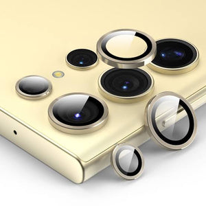 Titanium Yellow Samsung Galaxy S24 Ultra 3D Back Camera Protector Yellow Titanium View 2 - OnlineExpo.pk