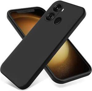 Rock slim soft back cover for Itel P40 case rock slim soft silicone matte phone cover_ black View 2 - OnlineExpo.pk