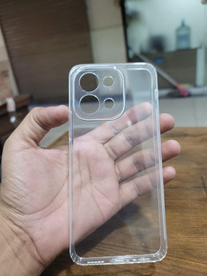 Soft TPU Back cover for Vivo Y28 4G Transparent with Camera protection Dust Proof Cap without edges View 3 - OnlineExpo.pk