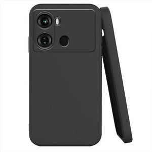 Rock slim soft back cover for Itel P40 case rock slim soft silicone matte phone cover_ black Original Product Front View - OnlineExpo.pk