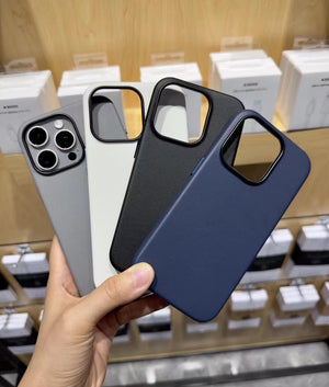 KZDOO Noble Collection Leather cover for 15 Pro Max Leather Case Original Quality Full Coverage Black Blue Original Product Front View - OnlineExpo.pk