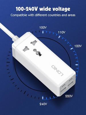 LDNIO SC1418 Portable Mini Smart Power Socket Plug 2022 Desktop AC Electric Power Plug Socket Strip - White View 3 - OnlineExpo.pk