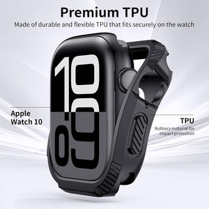 Rugged Armor Soft Cover Case Compatible with Apple Watch Series 10 46mm Apple Watch Series 11 46mm, Full Protection Military Grade, Soft Flexible Shockproof Resist Sport iWatch Bumper case Original Product Front View - OnlineExpo.pk