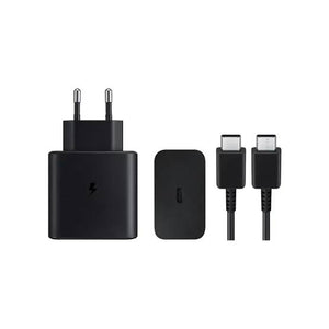 Original 45watt Charger Two pin (Shoe+cable)Show super fast charging option Black and white View 2 - OnlineExpo.pk