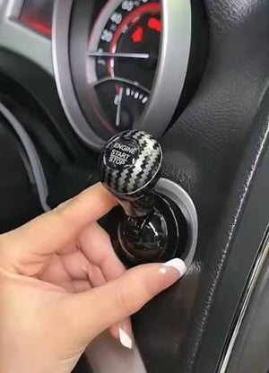 Metal Carbon Fiber Push Start Stop Button Cover Lever View 2 - OnlineExpo.pk