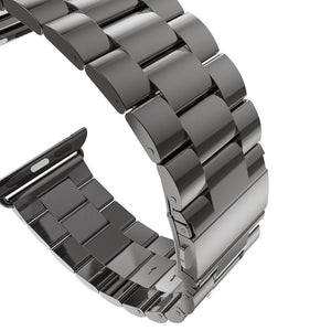 42mm-44mm-45mm Apple Watch Stainless Steel Chain Strap with Folding Clasp - Black Original Product Front View - OnlineExpo.pk