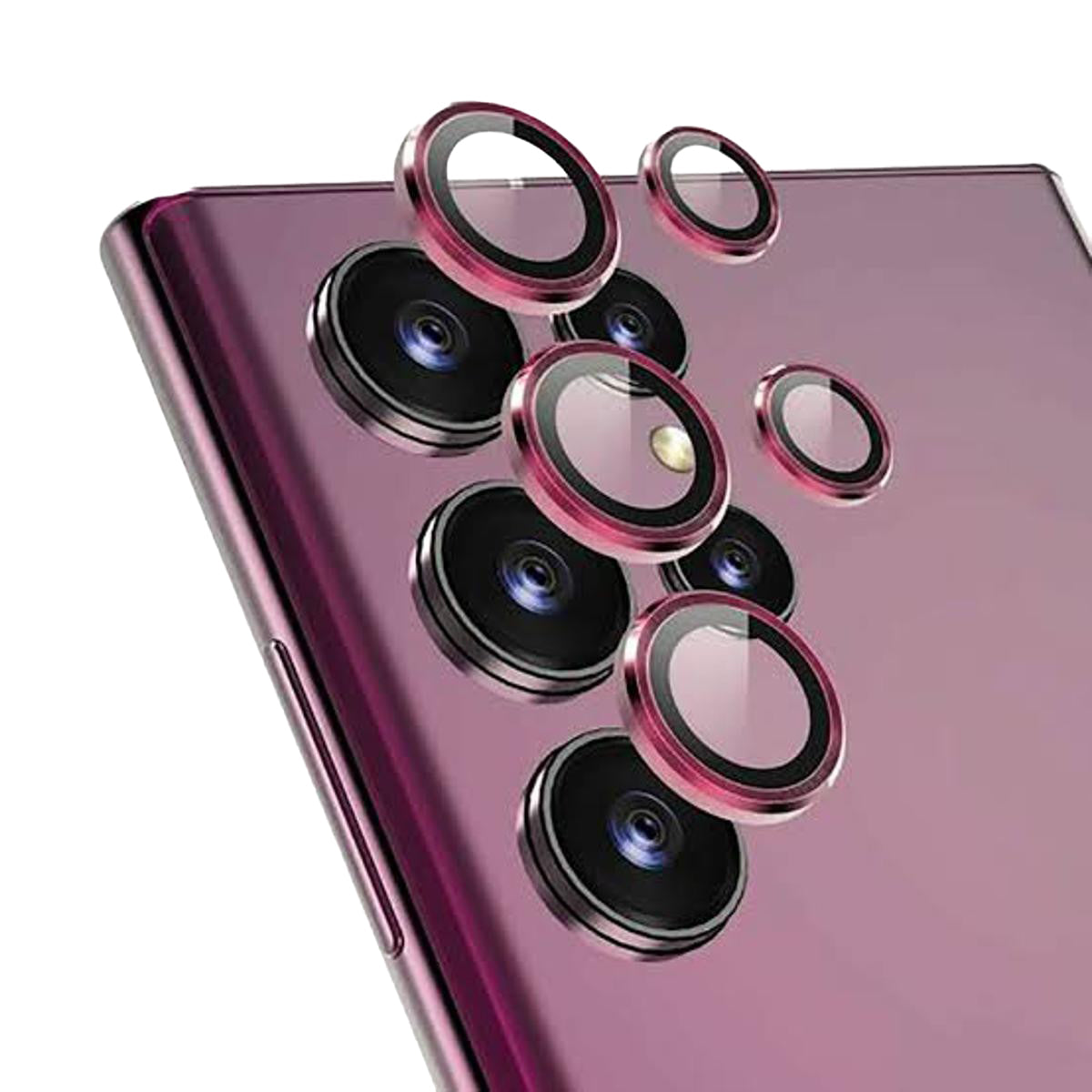 Samsung Galaxy S22 Ultra Camera Protector Burgandy Original Product Front View - OnlineExpo.pk