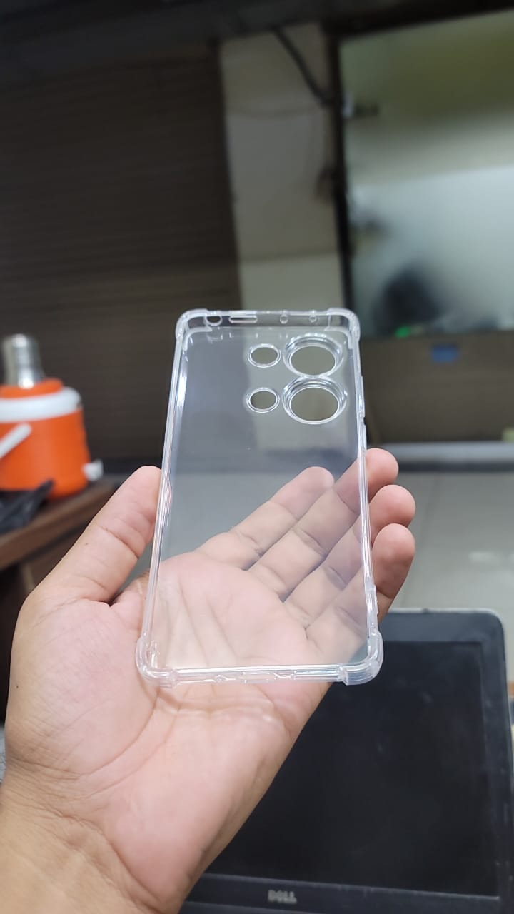 Bumper Back cover Redmi Note 13 Pro 5G Transparent with Camera protection soft jelly material Shock Proof View 4 - OnlineExpo.pk