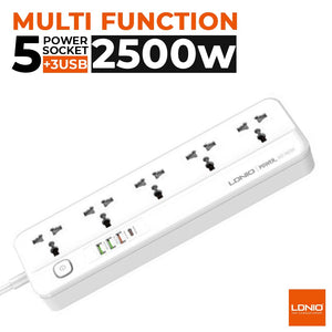 LDNIO SC5415 Multi Function Power Strip 5 Power Sockets +1PD 20W+1QC 18W+2 AUTO-ID Extension Board View 4 - OnlineExpo.pk